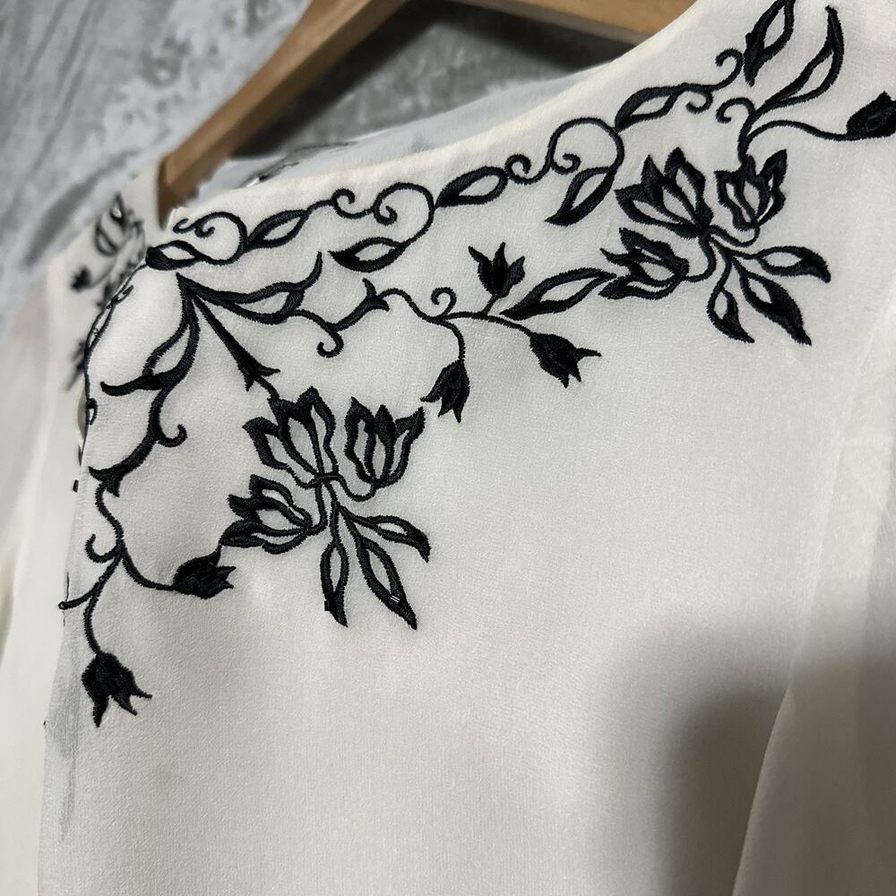 NWT Deadstock 90s Papell Boutique Evening Silk Tunic Womens 8 Ivory Whimsigoth - Picture 4 of 16